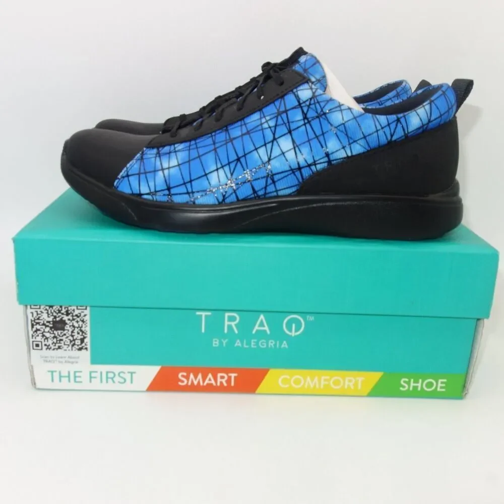 NEW Alegria Traq Qest Lace Up Smart Walking Shoes Blue Size 40 Women's 9.5-10